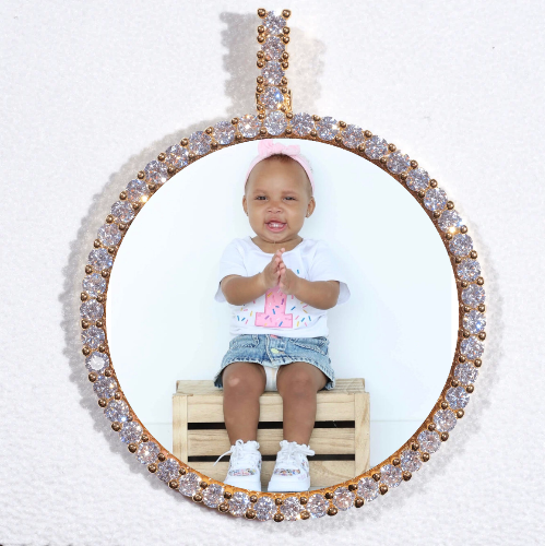 LARGE 3D CIRCLE CUSTOM PICTURE PENDANT