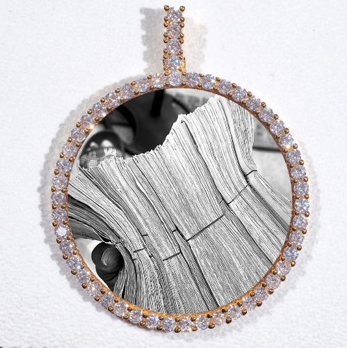LARGE 3D CIRCLE CUSTOM PICTURE PENDANT
