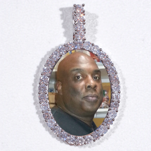 Large 3D Oval Custom Picture Pendant