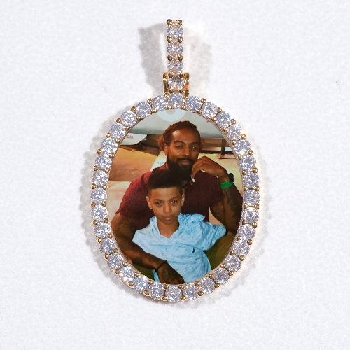 3D Oval Custom Picture Pendant