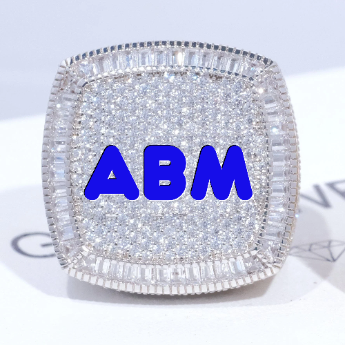 CUSTOM LETTER 3D ICED RING