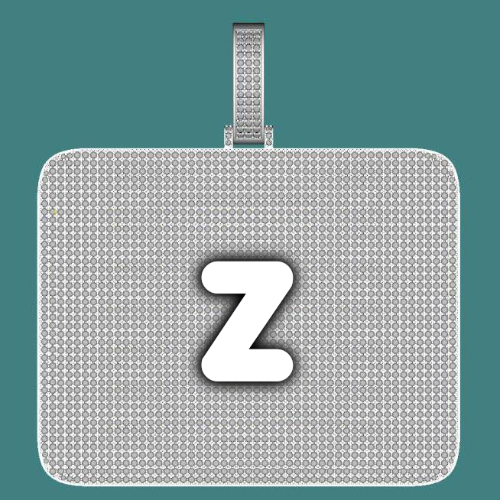 CUSTOM LETTER NECKLACE 3D BIG SQUARE