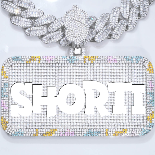 CUSTOM LETTER NECKLACE 3D COLORFUL SQUARE