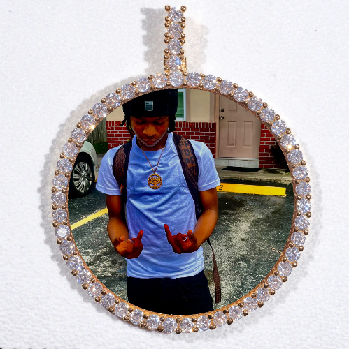 LARGE 3D CIRCLE CUSTOM PICTURE PENDANT