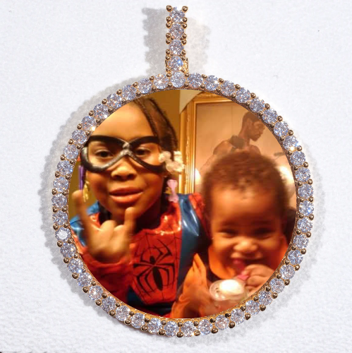LARGE 3D CIRCLE CUSTOM PICTURE PENDANT