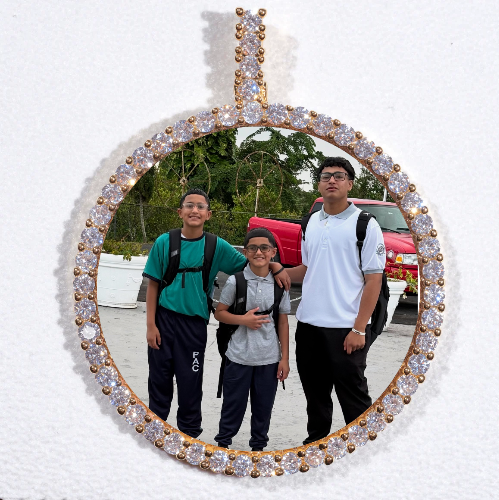 LARGE 3D CIRCLE CUSTOM PICTURE PENDANT