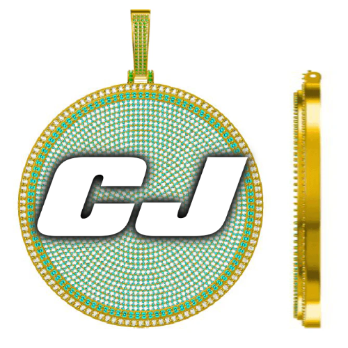 CUSTOM LETTER NECKLACE 3D BIG DISC