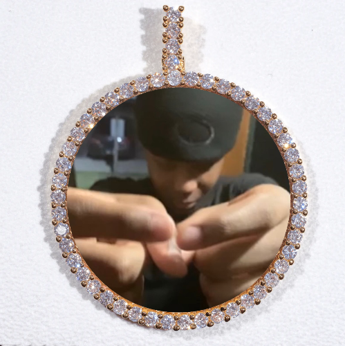 LARGE 3D CIRCLE CUSTOM PICTURE PENDANT