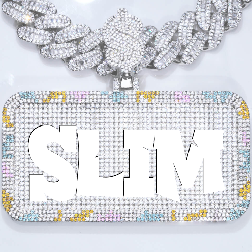 CUSTOM LETTER NECKLACE 3D COLORFUL SQUARE