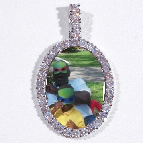 Large 3D Oval Custom Picture Pendant
