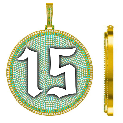 CUSTOM LETTER NECKLACE 3D BIG DISC