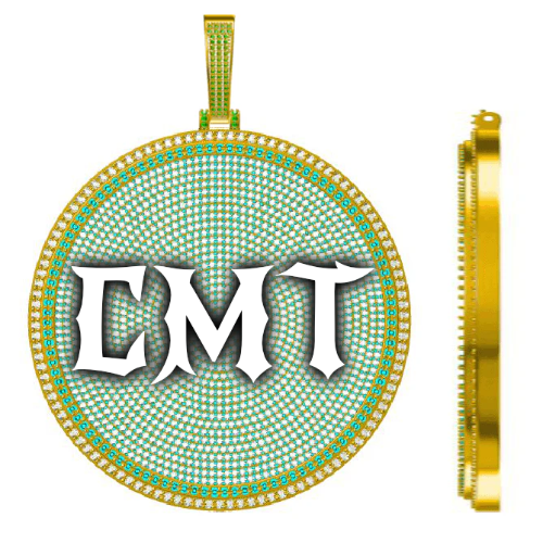 CUSTOM LETTER NECKLACE 3D BIG DISC