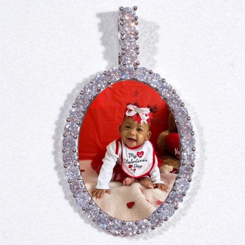 Large 3D Oval Custom Picture Pendant
