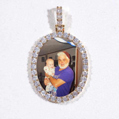 3D Oval Custom Picture Pendant