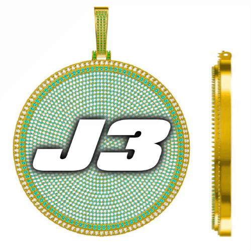 CUSTOM LETTER NECKLACE 3D BIG DISC