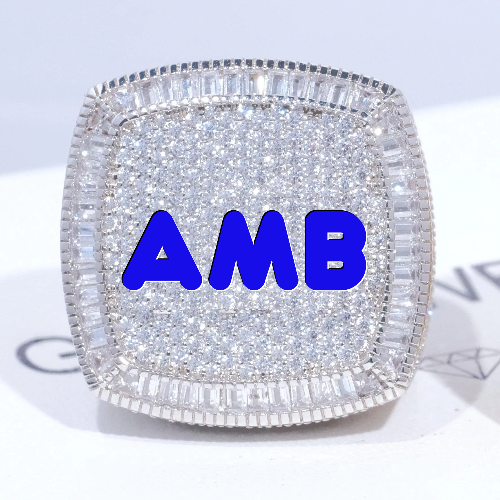 CUSTOM LETTER 3D ICED RING