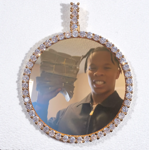 LARGE 3D CIRCLE CUSTOM PICTURE PENDANT