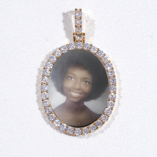 3D Oval Custom Picture Pendant