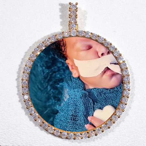 LARGE 3D CIRCLE CUSTOM PICTURE PENDANT