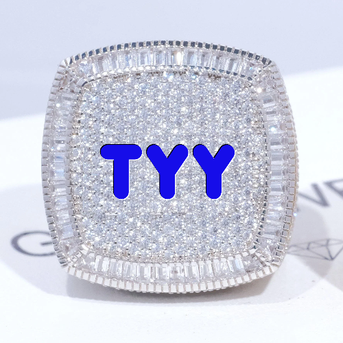 CUSTOM LETTER 3D ICED RING