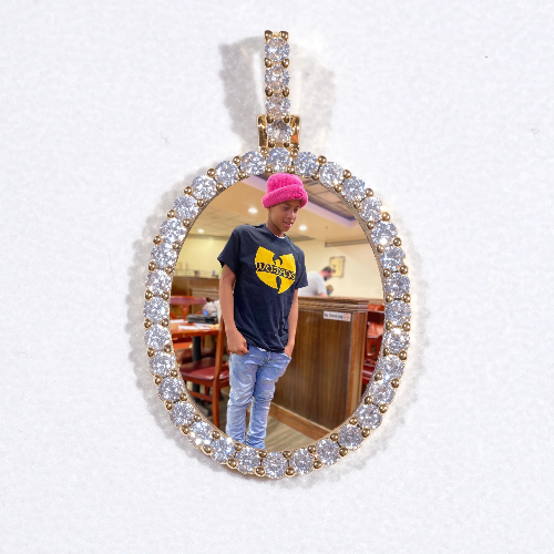 3D Oval Custom Picture Pendant