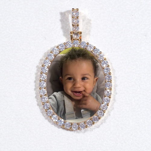 3D Oval Custom Picture Pendant