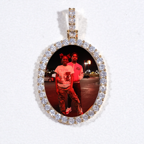 3D Oval Custom Picture Pendant