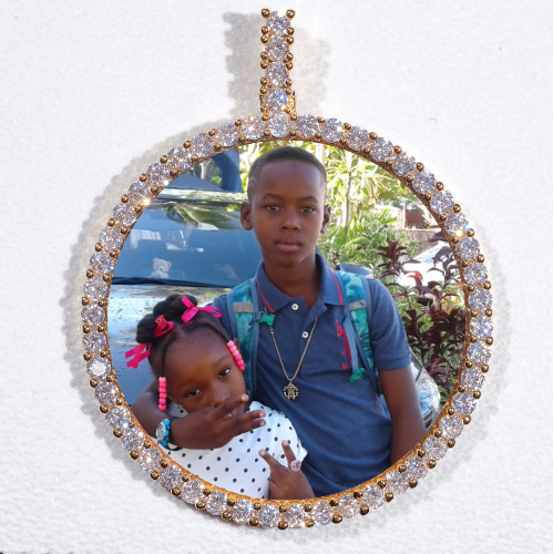 LARGE 3D CIRCLE CUSTOM PICTURE PENDANT