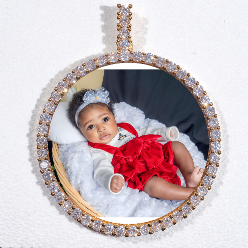 LARGE 3D CIRCLE CUSTOM PICTURE PENDANT