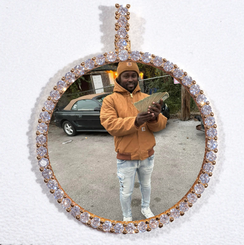LARGE 3D CIRCLE CUSTOM PICTURE PENDANT