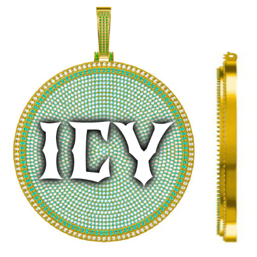 CUSTOM LETTER NECKLACE 3D BIG DISC