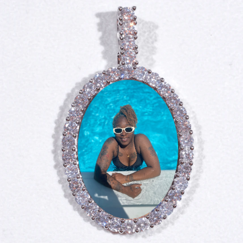 Large 3D Oval Custom Picture Pendant