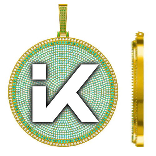 CUSTOM LETTER NECKLACE 3D BIG DISC
