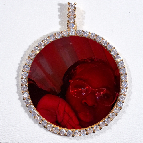 LARGE 3D CIRCLE CUSTOM PICTURE PENDANT