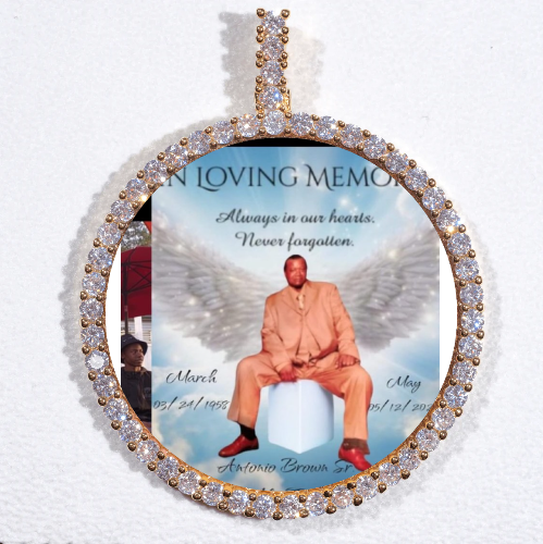 LARGE 3D CIRCLE CUSTOM PICTURE PENDANT