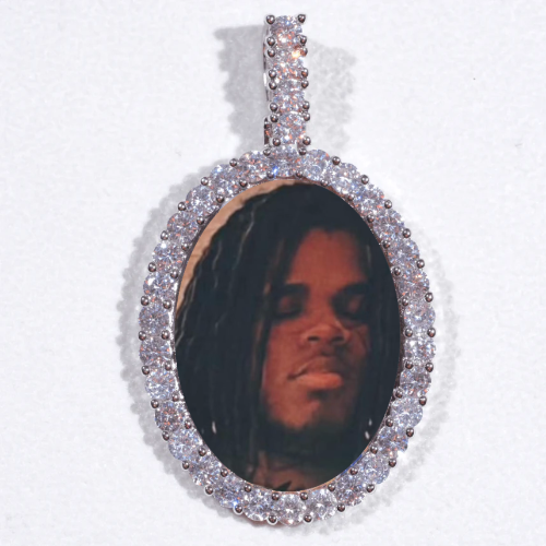 Large 3D Oval Custom Picture Pendant