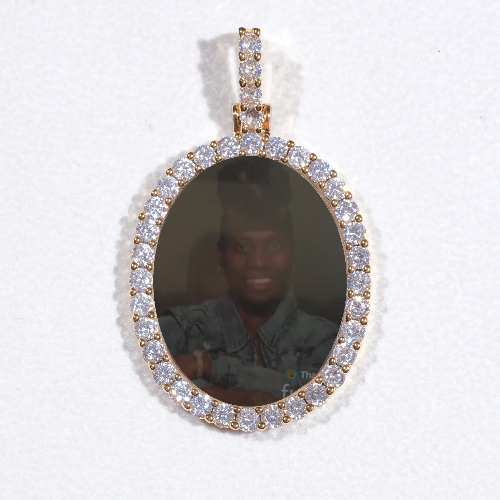 3D Oval Custom Picture Pendant