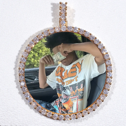 LARGE 3D CIRCLE CUSTOM PICTURE PENDANT