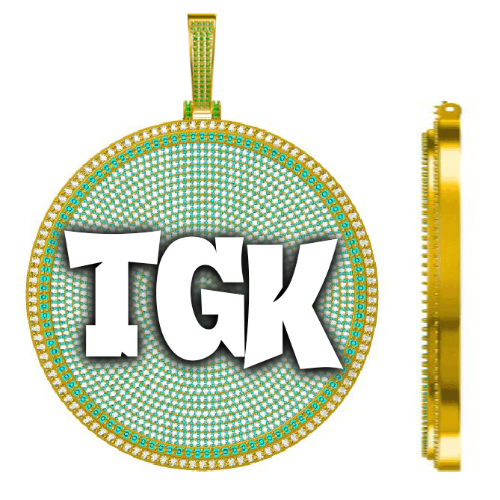 CUSTOM LETTER NECKLACE 3D BIG DISC