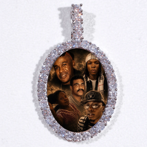 Large 3D Oval Custom Picture Pendant