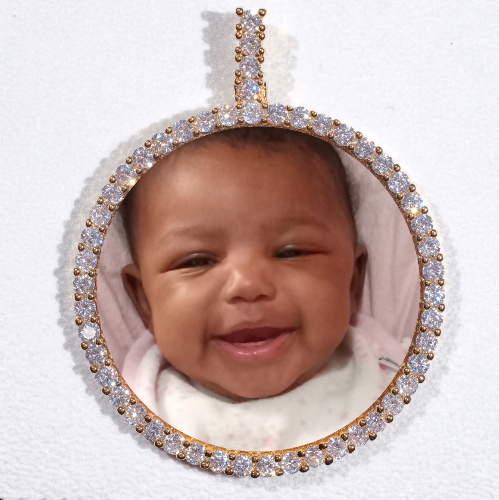 LARGE 3D CIRCLE CUSTOM PICTURE PENDANT