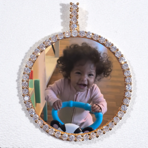LARGE 3D CIRCLE CUSTOM PICTURE PENDANT