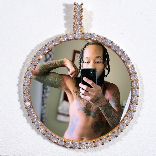 LARGE 3D CIRCLE CUSTOM PICTURE PENDANT