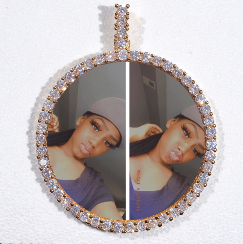 LARGE 3D CIRCLE CUSTOM PICTURE PENDANT