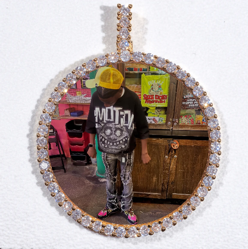 LARGE 3D CIRCLE CUSTOM PICTURE PENDANT