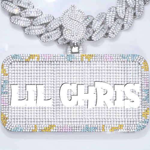 CUSTOM LETTER NECKLACE 3D COLORFUL SQUARE