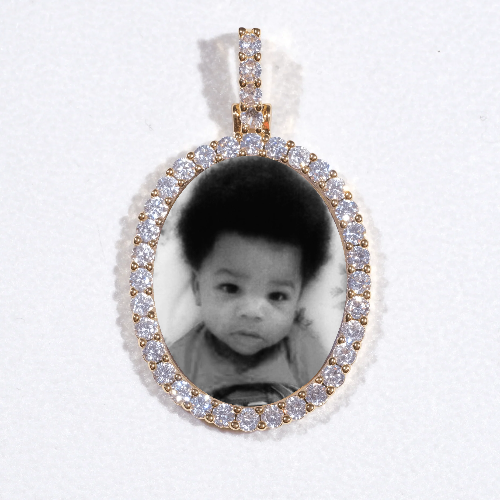 3D Oval Custom Picture Pendant