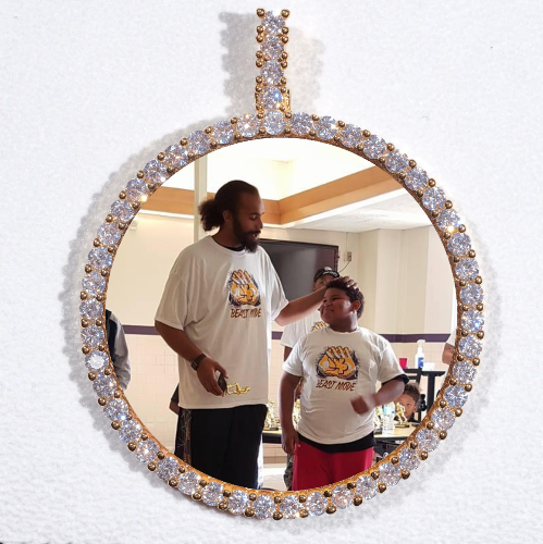 LARGE 3D CIRCLE CUSTOM PICTURE PENDANT