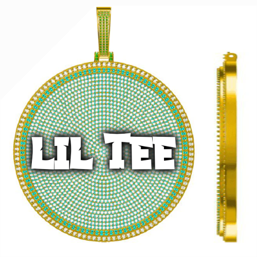 CUSTOM LETTER NECKLACE 3D BIG DISC