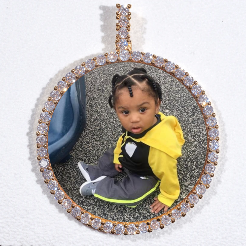 LARGE 3D CIRCLE CUSTOM PICTURE PENDANT